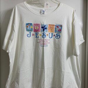 Just My Size Women's White T-Shirt with Logo Size 22W/24W, NWOT